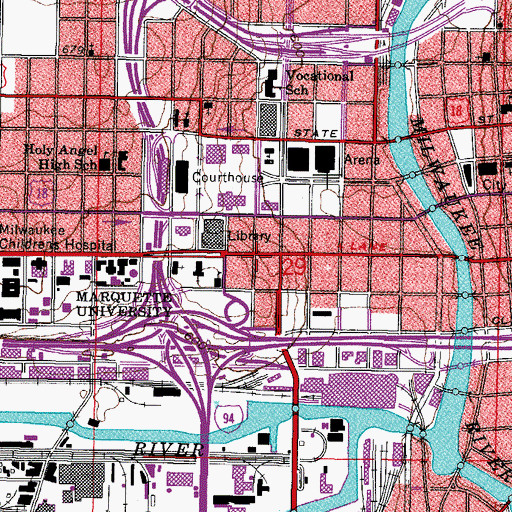 Topographic Map of Clark Building, WI