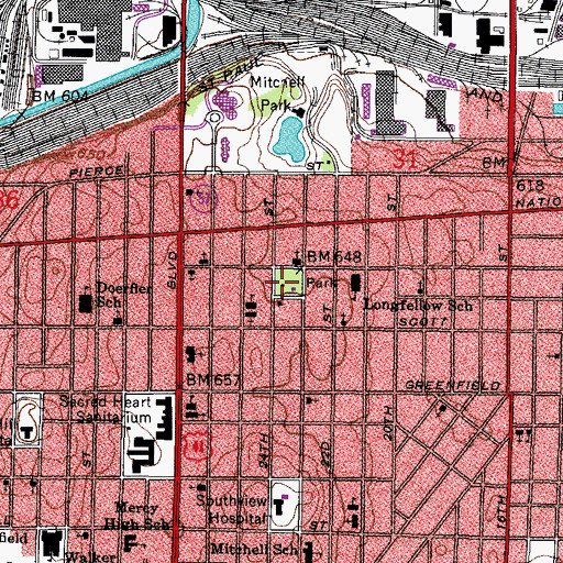Topographic Map of Clarke Park, WI