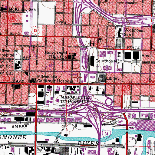 Topographic Map of Cobeen Residence Hall, WI