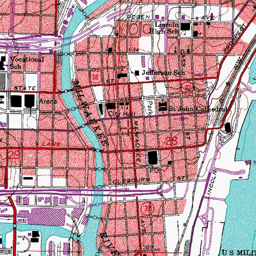 Topographic Map of Colby and Abbot Building, WI
