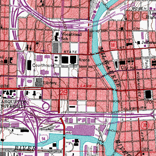 Topographic Map of Commerce Building, WI