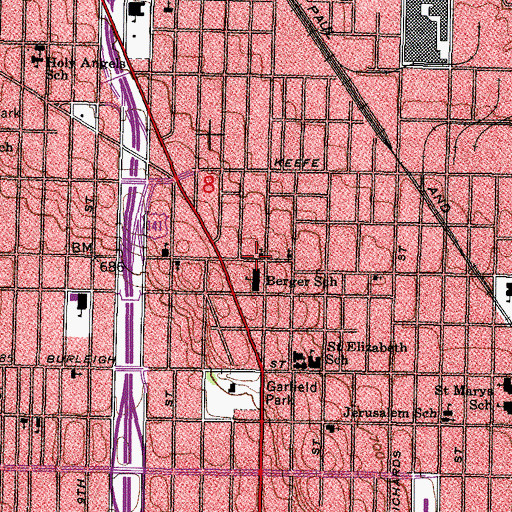 Topographic Map of Concordia Avenue Evangelical United Brethren Church, WI