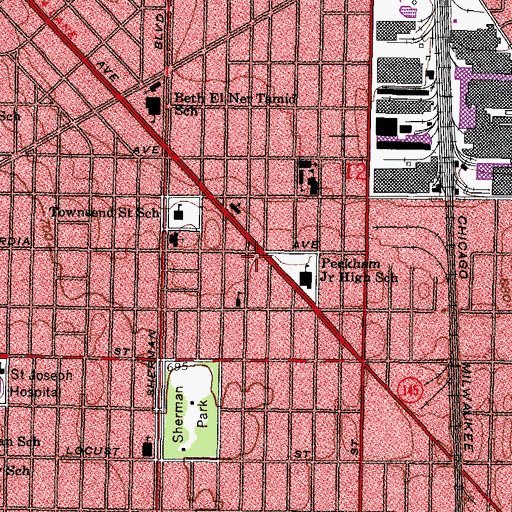 Topographic Map of Concordia Sub-Station, WI