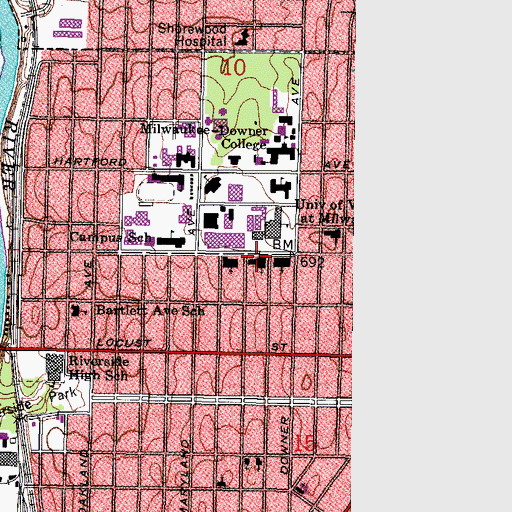 Topographic Map of Congregation Emanu-el, WI