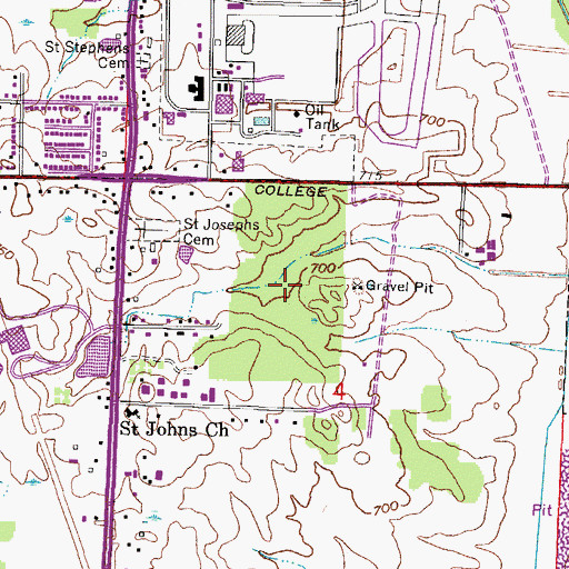Topographic Map of Cudahy Woods State Natural Area, WI