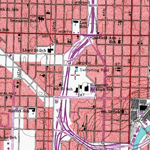 Topographic Map of Culver Park, WI