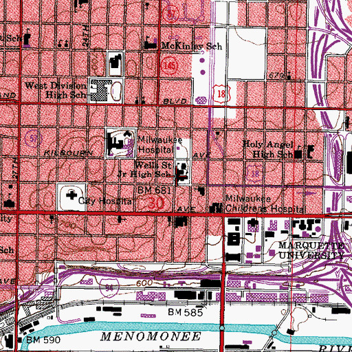 Topographic Map of Cross Trainers Academy, WI
