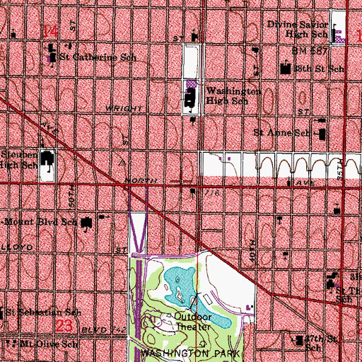 Topographic Map of Emmanuel Lutheran Chapel for the Deaf, WI