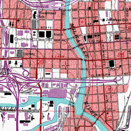 Topographic Map of Enterprise Building, WI
