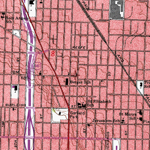 Topographic Map of Ephrata Evangelical Lutheran Church, WI