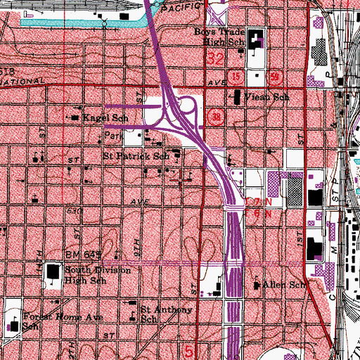 Topographic Map of Evangel Baptist School, WI