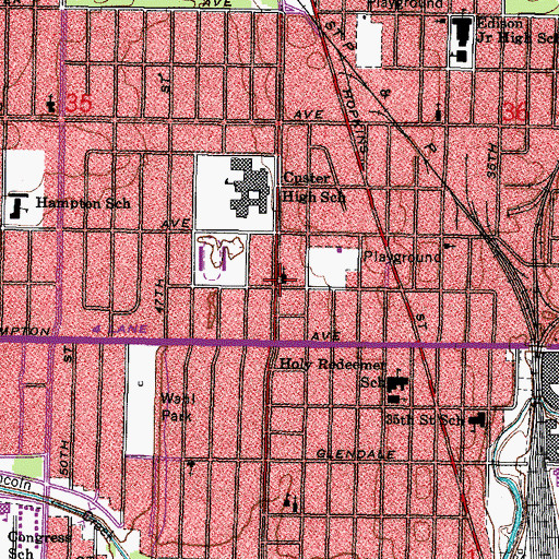 Topographic Map of Evangelical Lutheran Church of the Atomement, WI