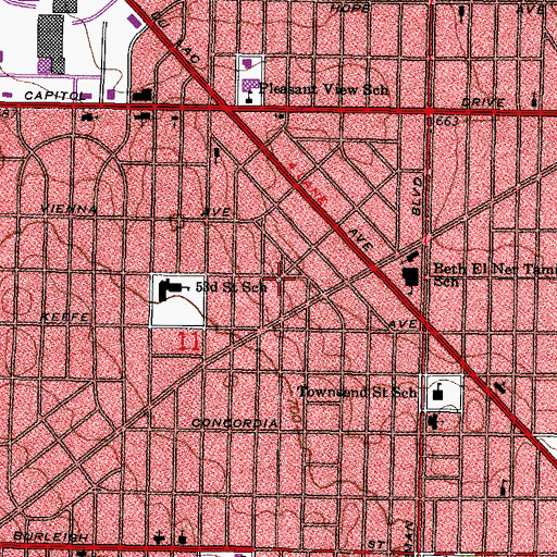 Topographic Map of Evangelical Lutheran Church of the Good Shepherd, WI