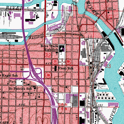 Topographic Map of Fifth Ward Playground, WI