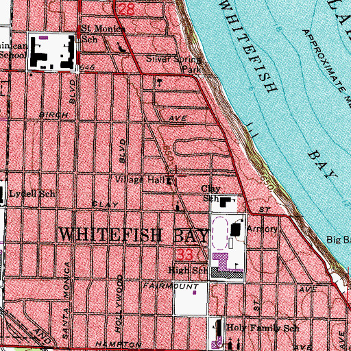 Topographic Map of Fire Station Number 1, WI