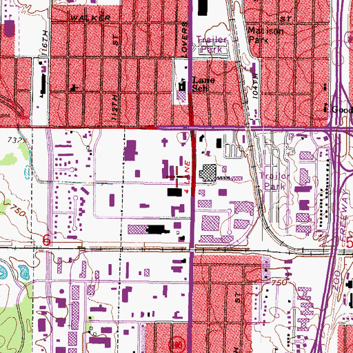 Topographic Map of West Allis Fire Department Station 3, WI