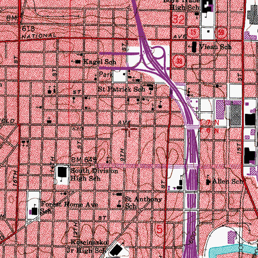 Topographic Map of Milwaukee Fire Department Engine 12, WI