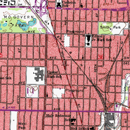 Topographic Map of Fire Station Number 37, WI