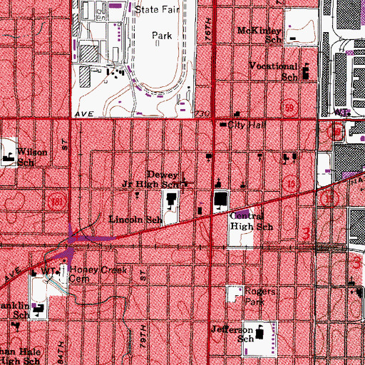 Topographic Map of First Baptist Church of West Allis, WI