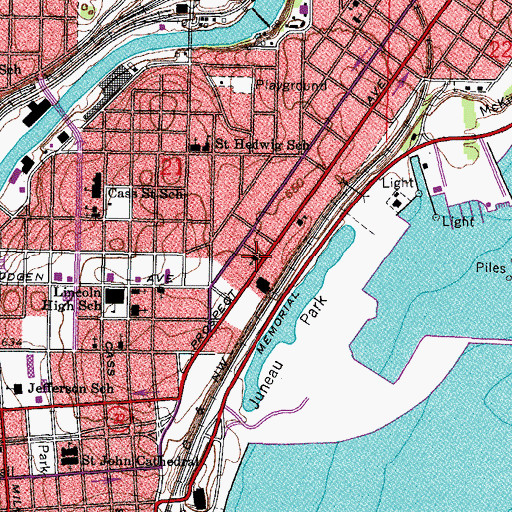Topographic Map of First Church of Christ Scientist, WI