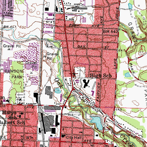 Topographic Map of First Congregational Church, WI