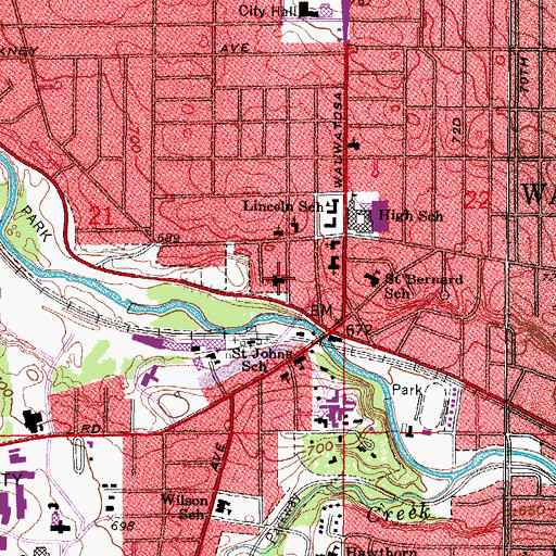 Topographic Map of First Congregational Church, WI