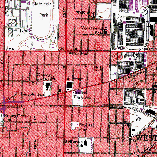 Topographic Map of First Lutheran Church of West Allis, WI