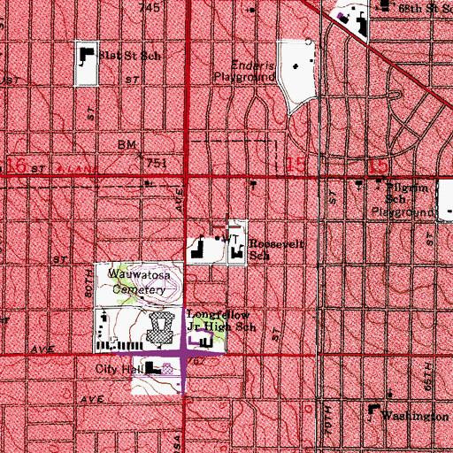 Topographic Map of First New Apostolic Church of North America, WI