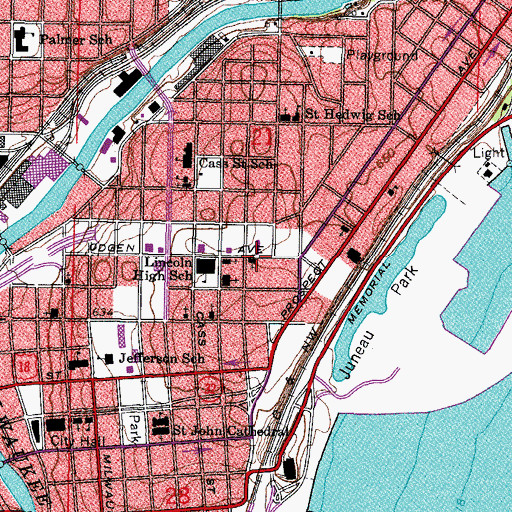 Topographic Map of First Unitarian Church, WI