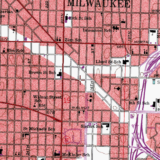 Topographic Map of Friendship Missionary Baptist Church, WI