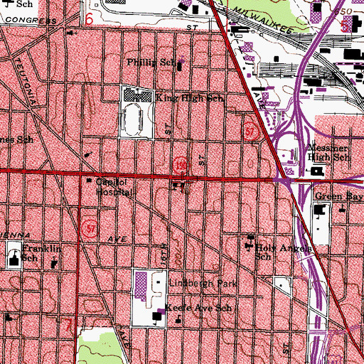 Topographic Map of Gospel Lutheran School, WI