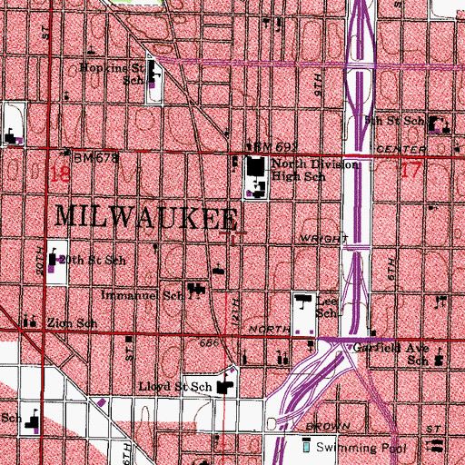Topographic Map of Gospel Truth Hall, WI