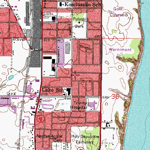 Topographic Map of Grace Chapel, WI