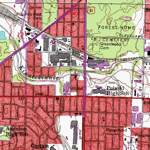 Topographic Map of Grace Evangelical Lutheran Church, WI