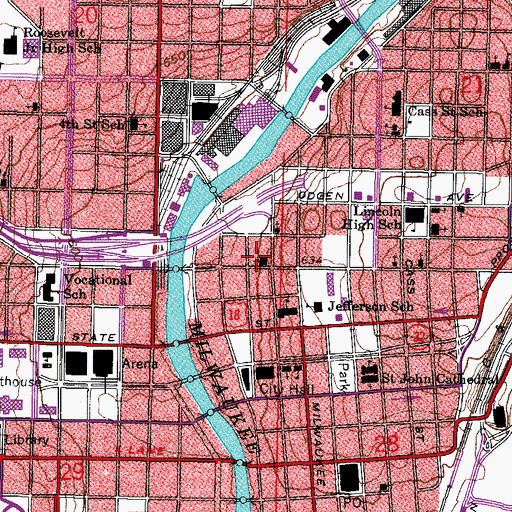Topographic Map of Grace Evangelical Lutheran Church, WI