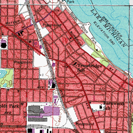 Topographic Map of Grace Presbyterian Church, WI