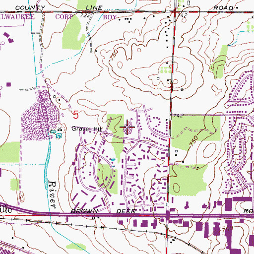 Topographic Map of Fletcher Elementary School, WI