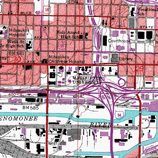 Topographic Map of Patrick And Beatrice Haggerty Museum of Art, WI