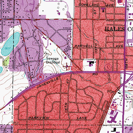 Topographic Map of Hales Corners Library, WI