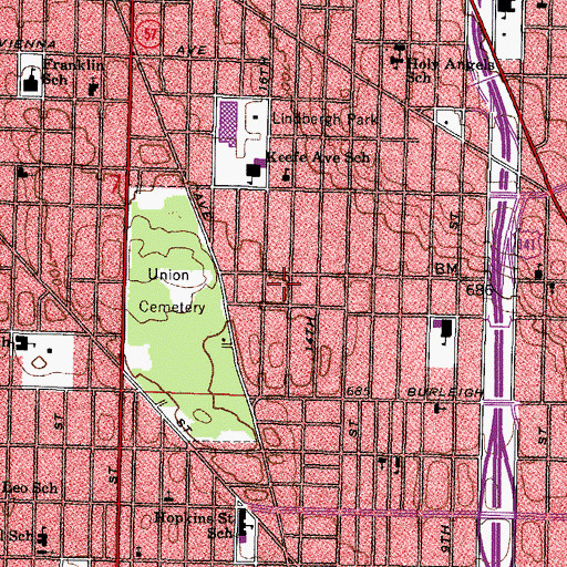 Topographic Map of Hillcrest Nursing Home, WI