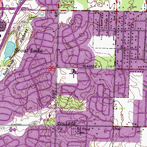 Topographic Map of Highland View Elementary School, WI