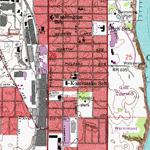 Topographic Map of Holy Family Roman Catholic Church, WI