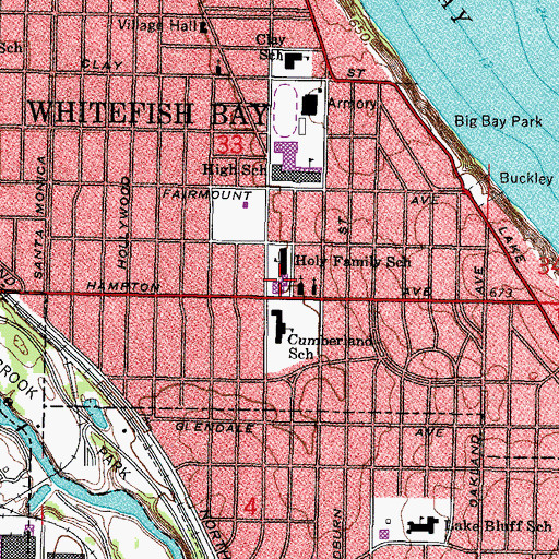 Topographic Map of Holy Family Roman Catholic Church, WI