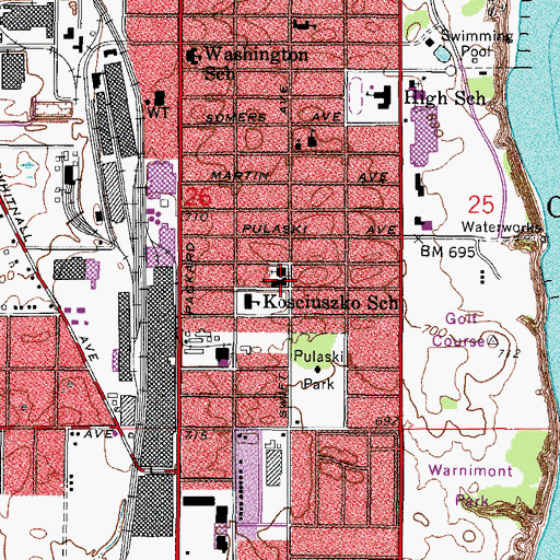 Topographic Map of Holy Family School, WI