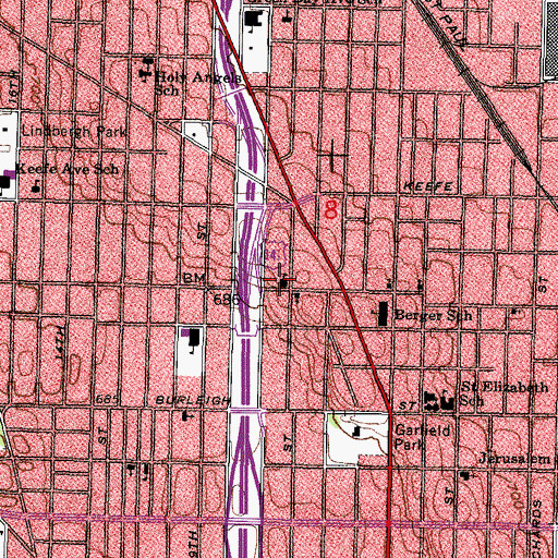 Topographic Map of Holy Ghost Evangelical Lutheran Church, WI