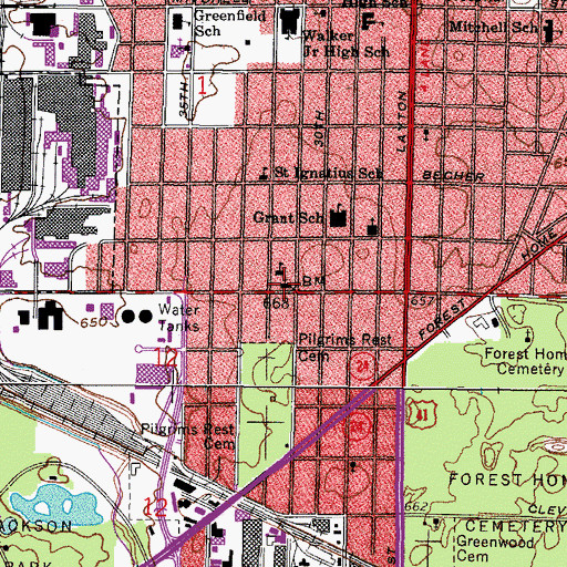 Topographic Map of Holy Ghost Roman Catholic Church, WI