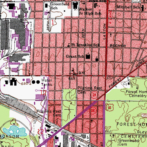 Topographic Map of Saint Rafael the Archangel School, WI