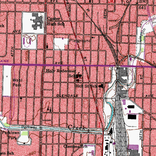 Topographic Map of Holy Redeemer Roman Catholic Church, WI