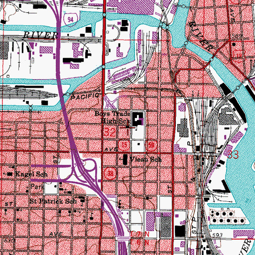 Topographic Map of Project Excel Alternative School, WI