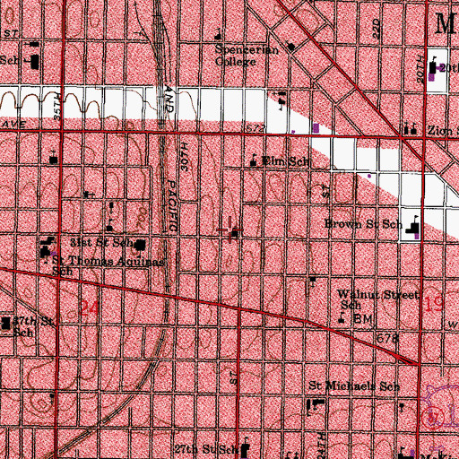 Topographic Map of Hope United Church of Christ, WI